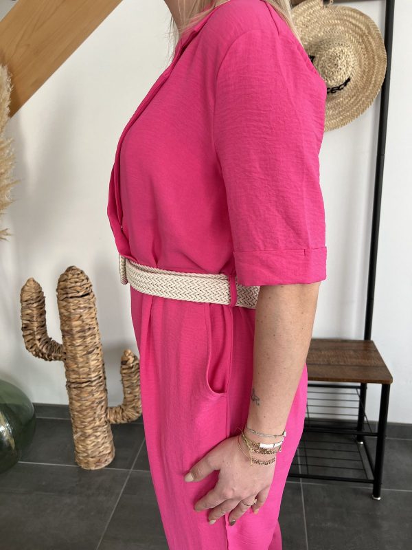 combipantalon fuchsia de profil
