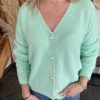 gilet moelleux vert menthe