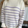 pull rayure lilas