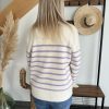 pull rayures lilas de dos