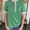 T-shirt manches courtes vert femme