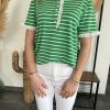 T-shirt manches courtes vert femme