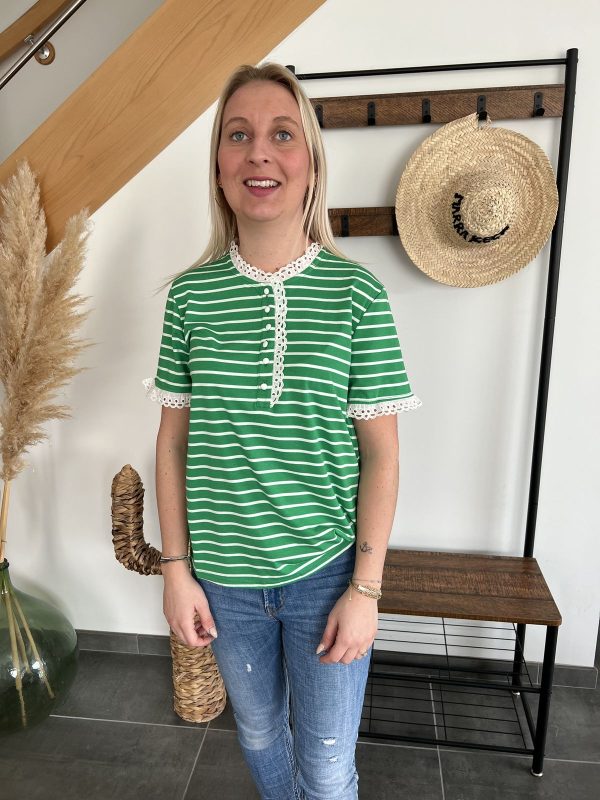 T-shirt manches courtes vert femme
