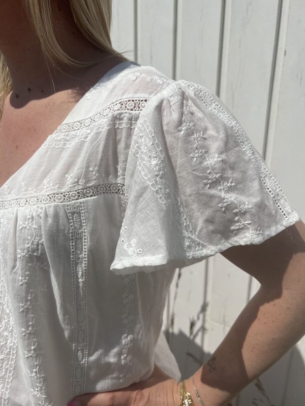Blouse blanche broderie
