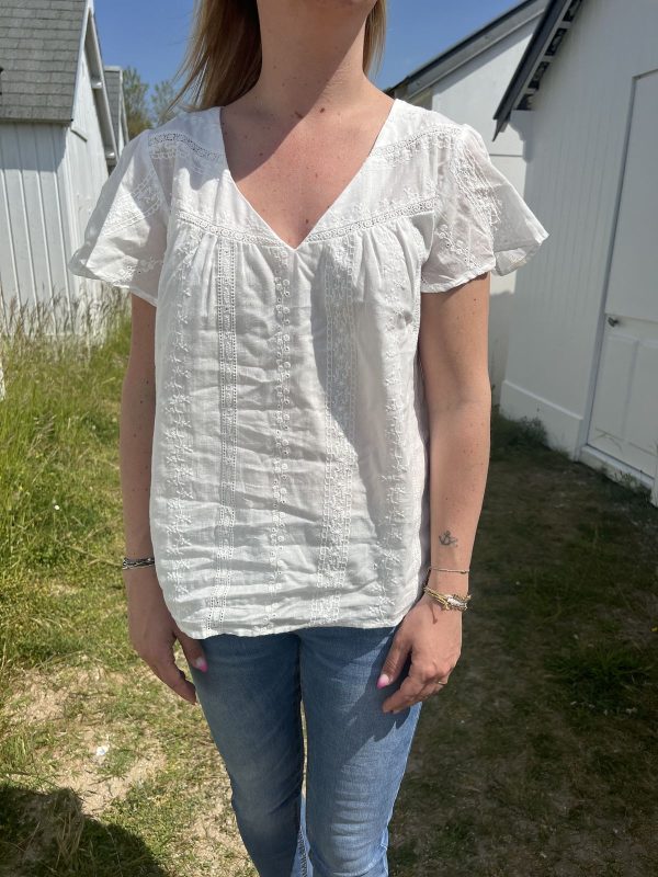 Blouse blanche broderie