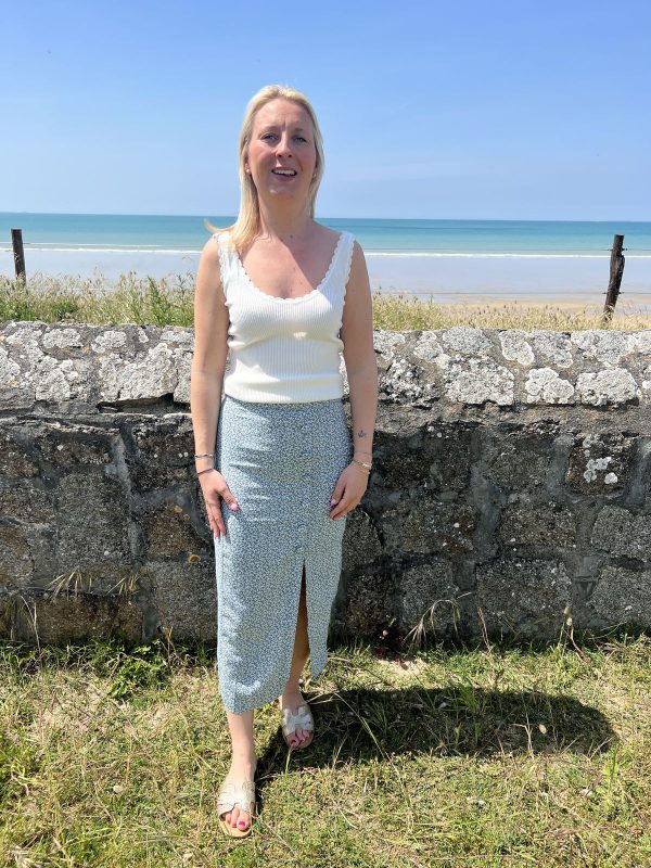 Jupe midi fleurie
