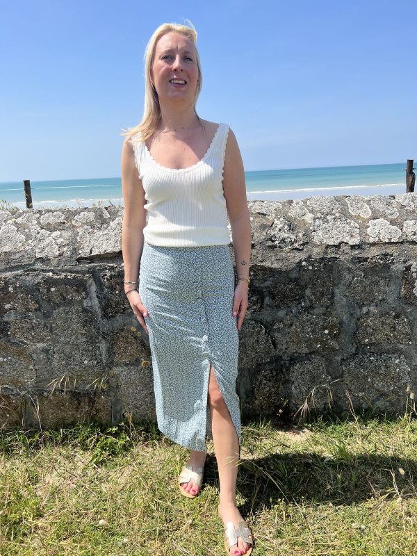 jupe midi fleurie