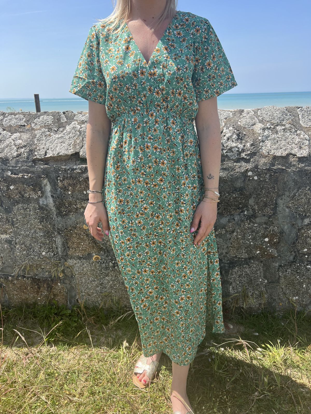robe longue marguerite. robe longue verte marguerite