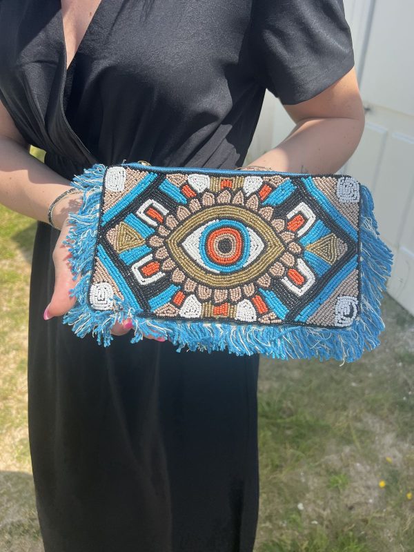 Pochette femme œil bleu