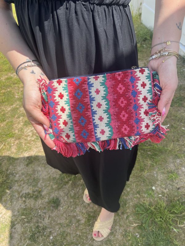 Pochette femme œil fuchsia