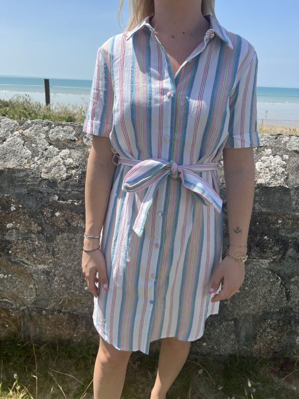 Robe chemise à rayures