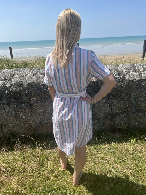 Robe chemise à rayures