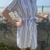 robe chemise à rayures