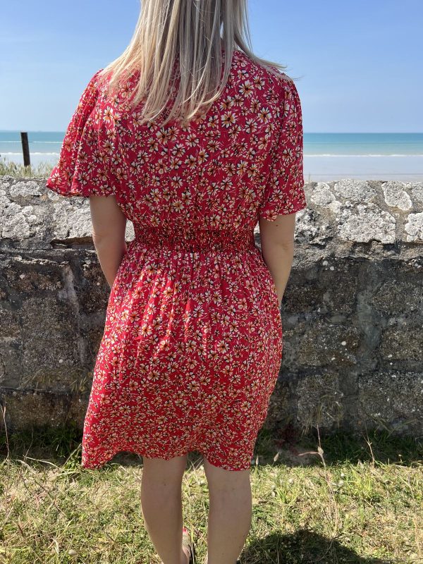 Robe fleurie rouge