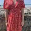Robe fleurie rouge