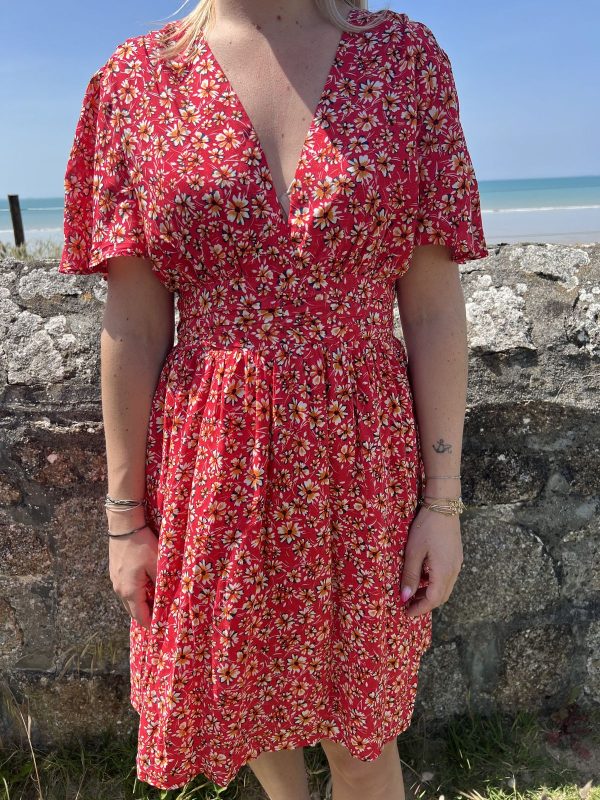 Robe fleurie rouge
