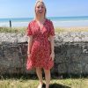 robe rouge fleurie