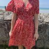 Robe fleurie rouge