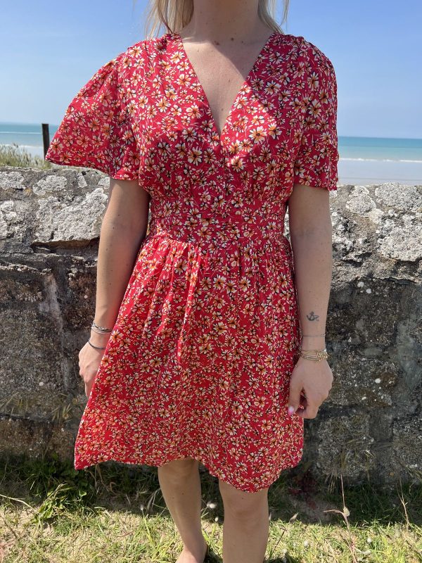 Robe fleurie rouge