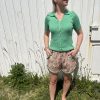 Short fleuri vert