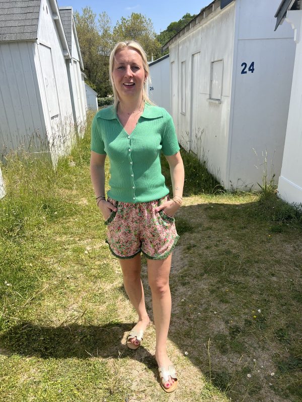 Short fleuri vert