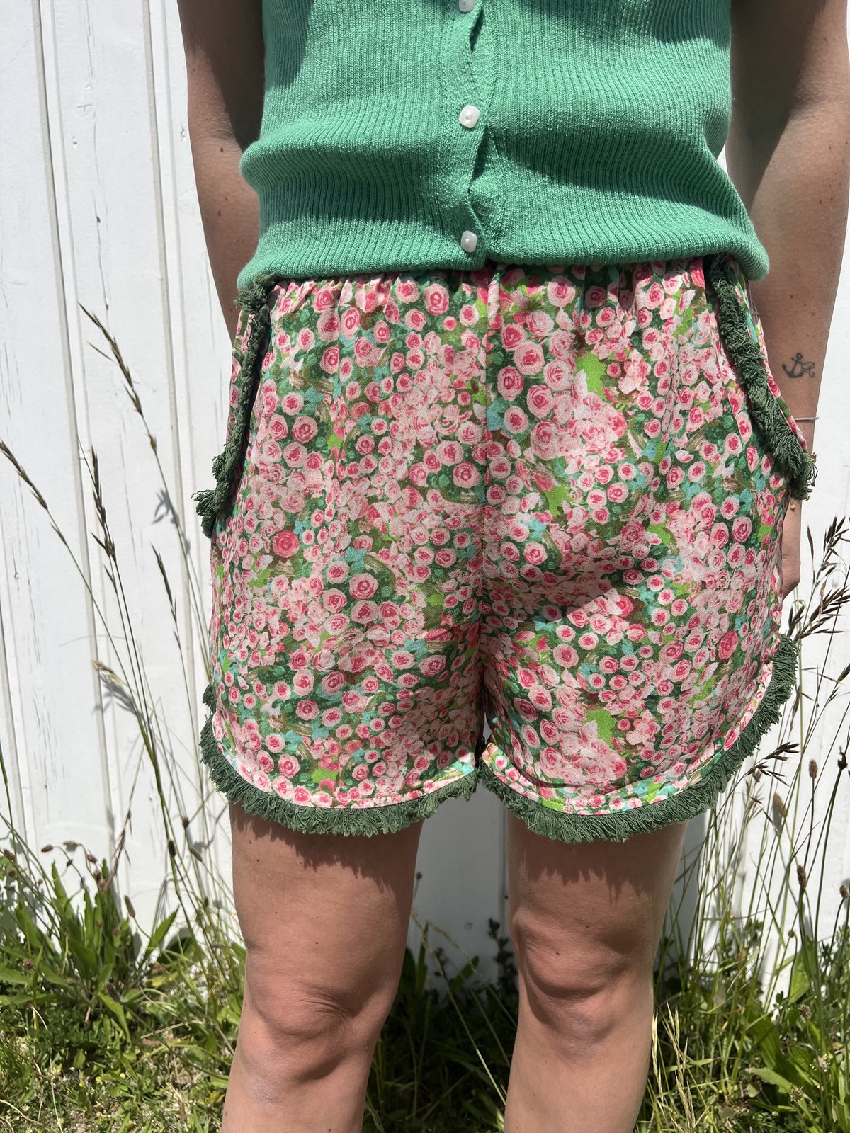 short fleuri rose short fleuri vert
