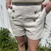 short en lin beige