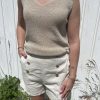 Short en lin beige