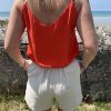 Short en lin beige