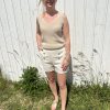 Short en lin beige