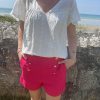 short en lin fuchsia