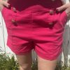 Short en lin fuchsia