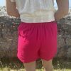 Short en lin fuchsia