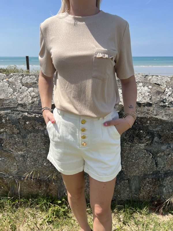 Short blanc femme