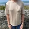 T-shirt beige manches courtes