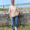 T-shirt beige manches courtes