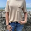 t-shirt beige pailleté