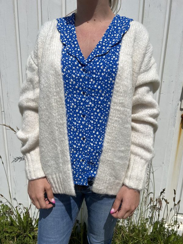 Blouse à imprimé marguerite bleu