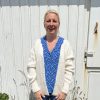 Blouse à imprimé marguerite bleu