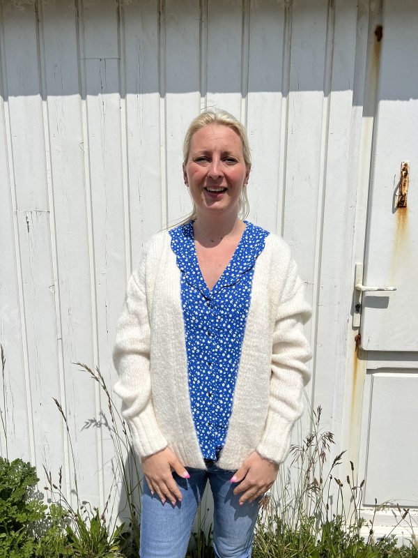 Blouse à imprimé marguerite bleu