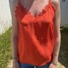 Top dentelle orange