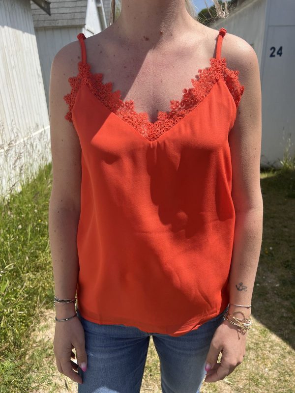 Top dentelle orange