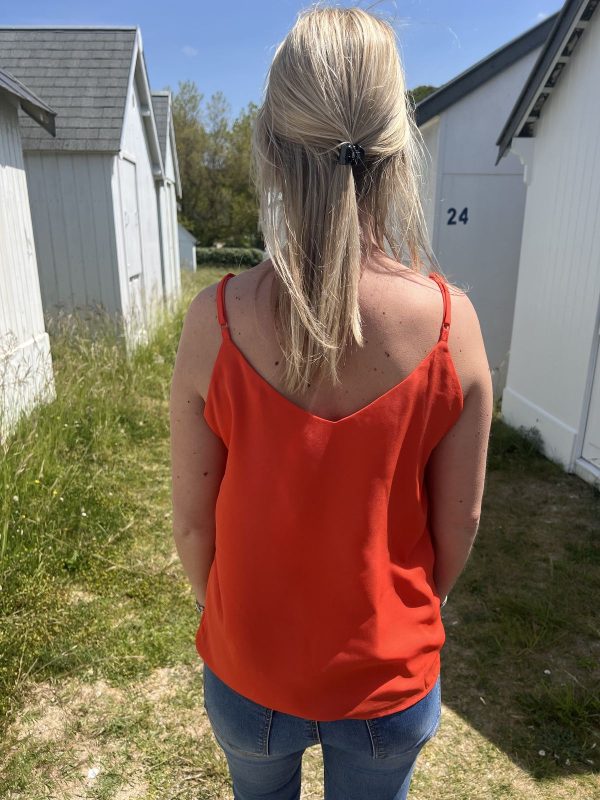 Top dentelle orange