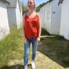 Top dentelle orange
