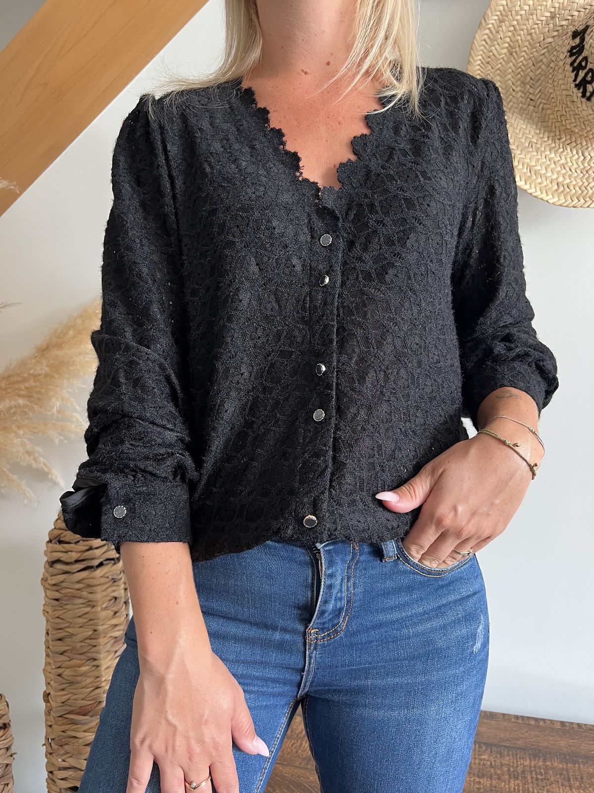blouse noire femme
