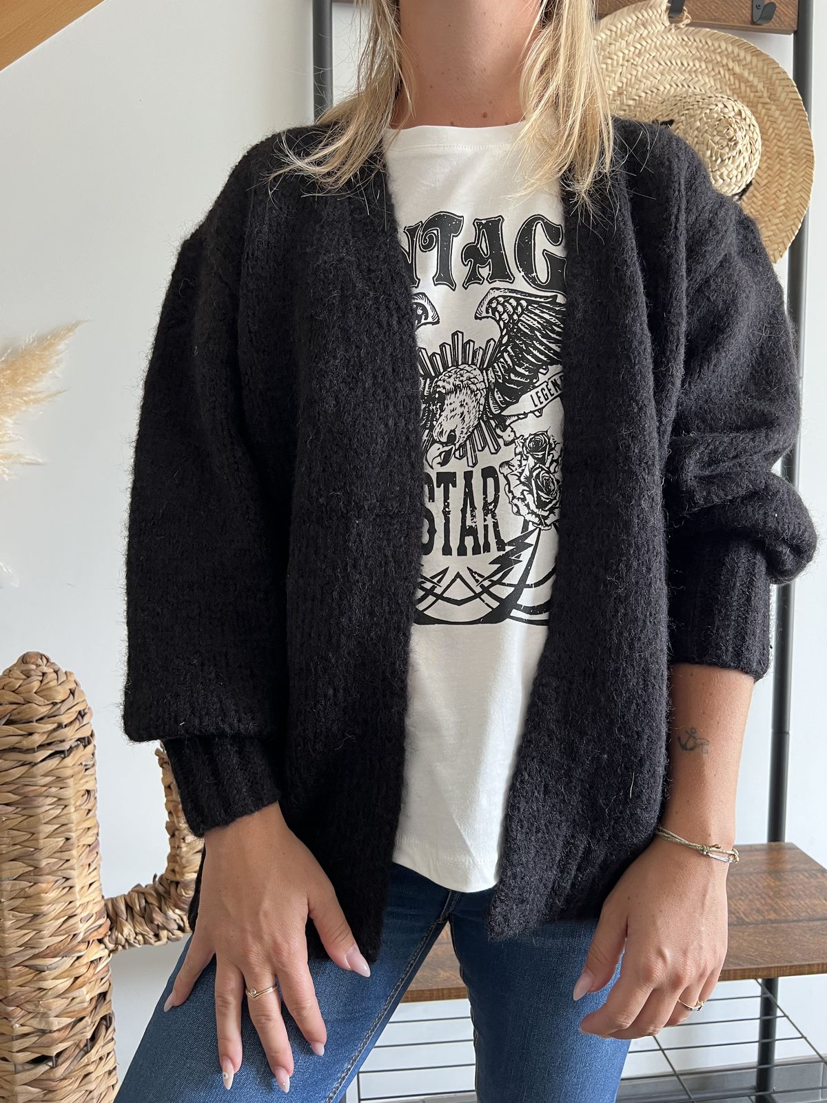 gilet noir en maille