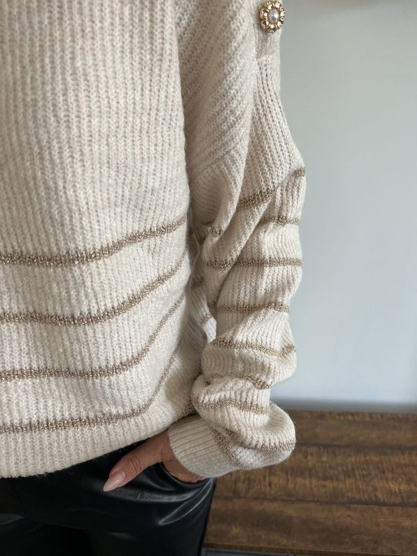 pull rayures dorés