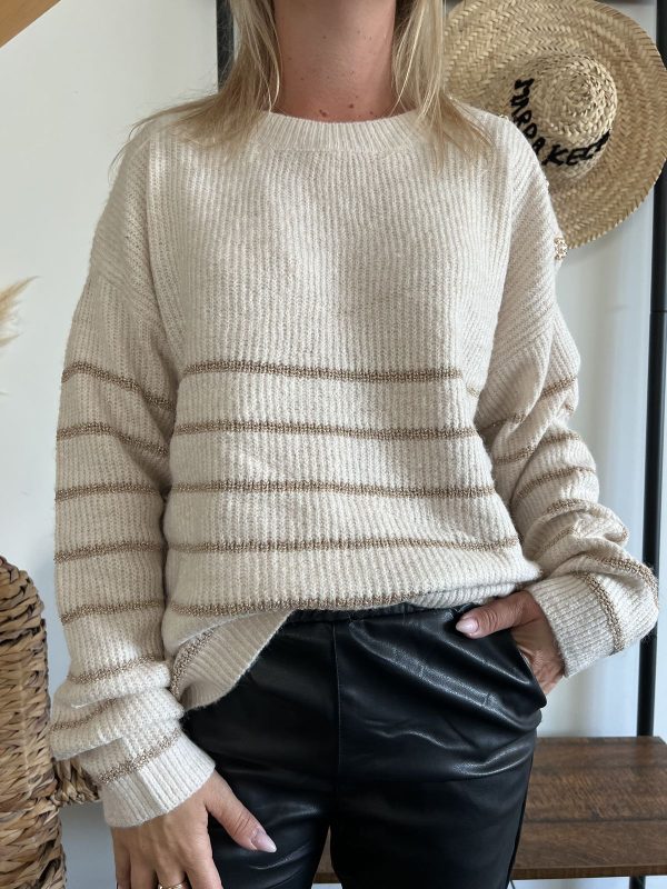 pull beige et or