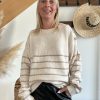 pull maille beige et doré