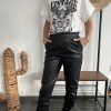 pantalon noir similicuir